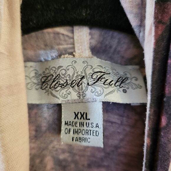 Closet Full Long Sleeve Open Front Crinkle Handkerchief hem Shacket Size XXL - Picture 5 of 6